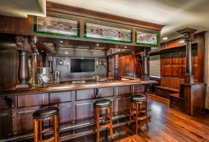 The Artisan Shop, Inc. Irish home bar, clear select white oak