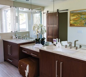 Custom cabinets in a beautiful bathroom